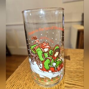 Festive Holiday Glass with Sledding Design
